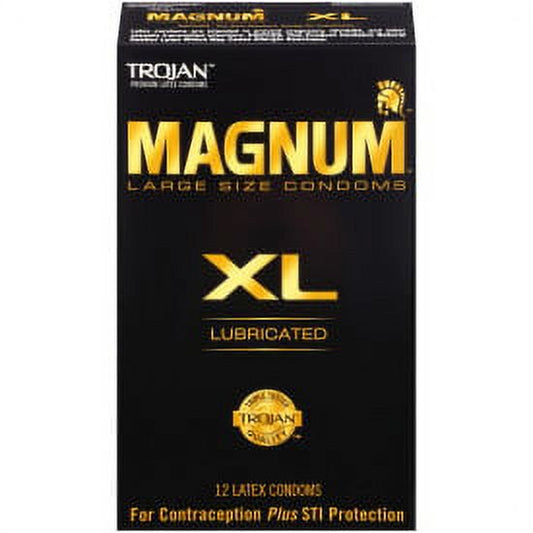 Magnum XL Large Size Lubricated Condoms (Pack of 12)