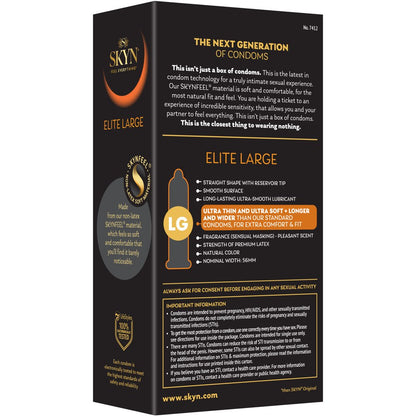 Elite Large Lubricated Non-Latex Condoms, 12 Count