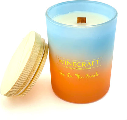 Crackling Wooden Wick - Soy Wax Candle - Campfire Ambiance Perfect for Fall Gift - Hand Made in the USA ($Ex on the Beach)