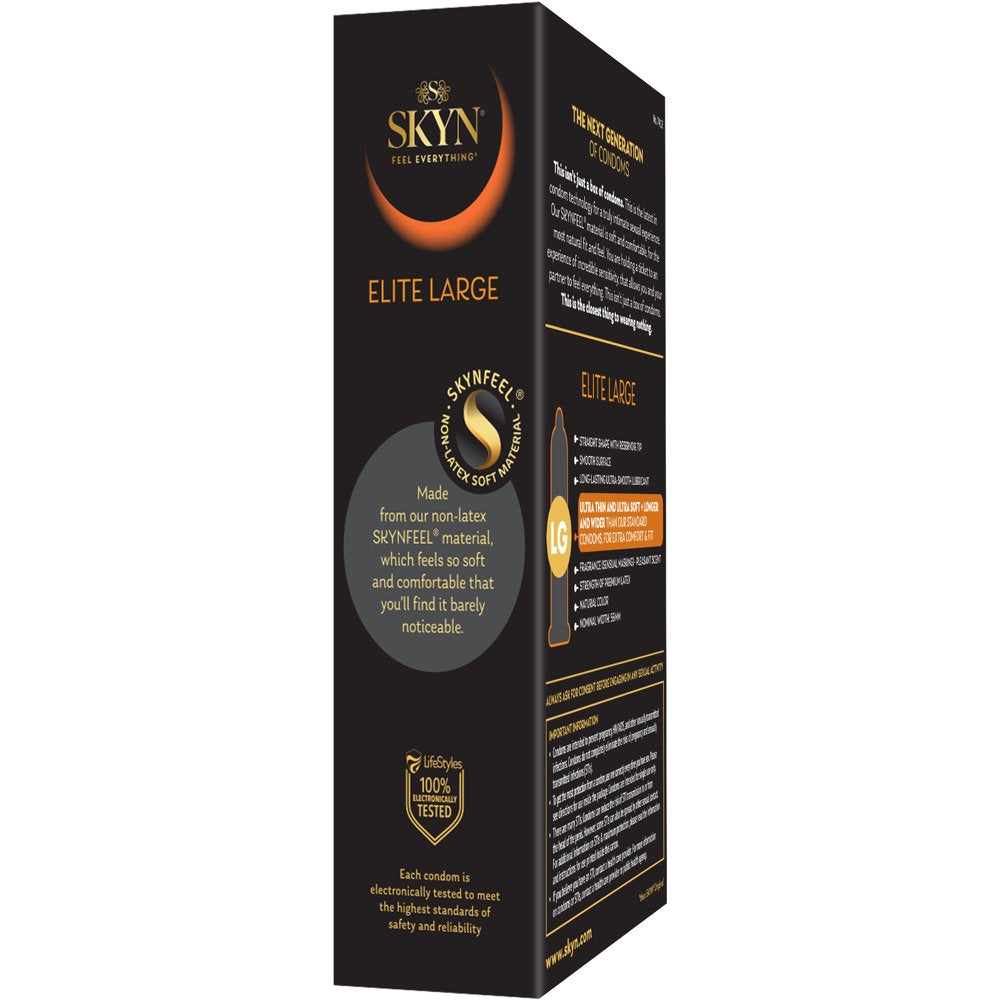 Elite Large Lubricated Non-Latex Condoms, 12 Count