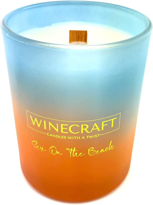 Crackling Wooden Wick - Soy Wax Candle - Campfire Ambiance Perfect for Fall Gift - Hand Made in the USA ($Ex on the Beach)